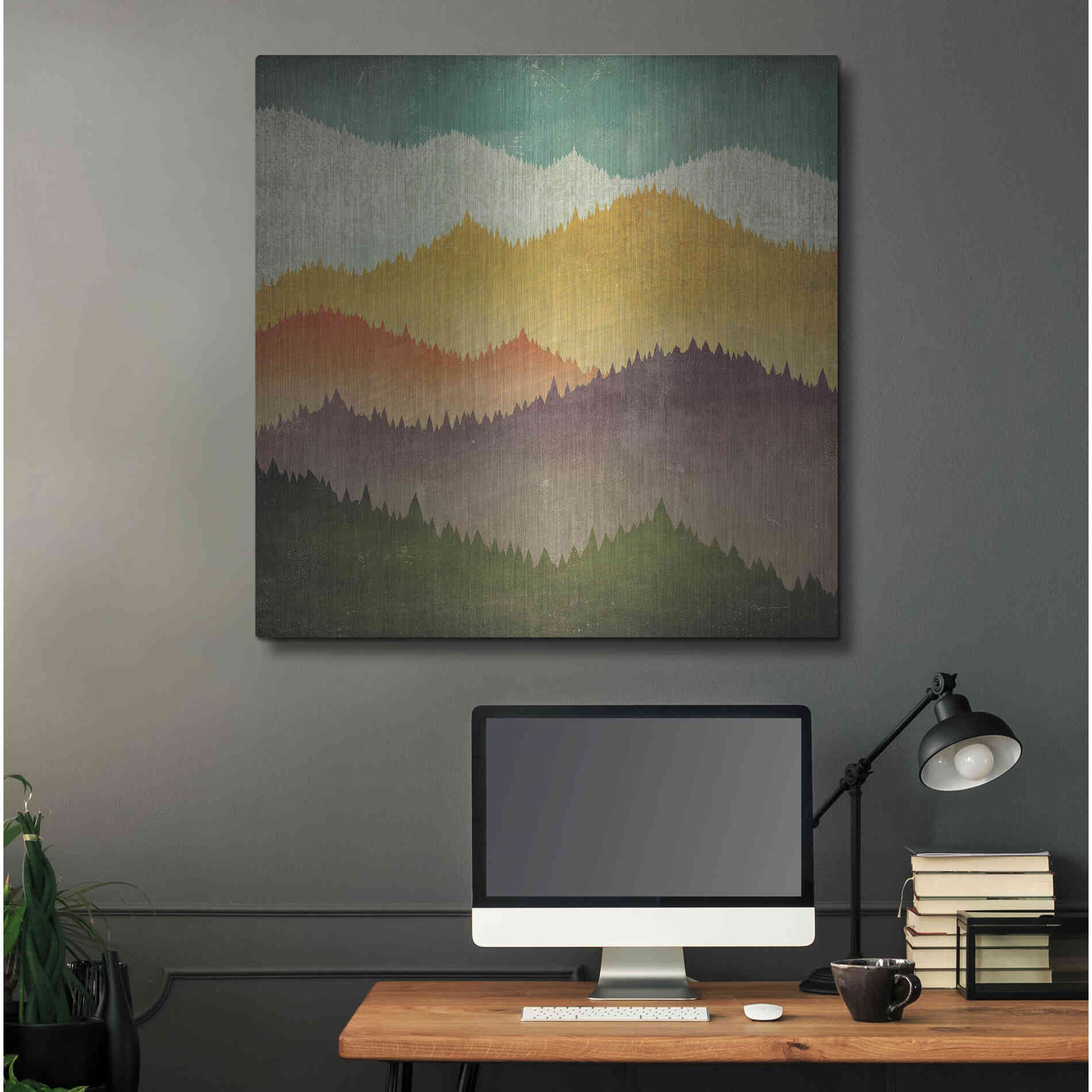 Luxe Metal Art 'Mountain View' by Ryan Fowler, Metal Wall Art,36x36