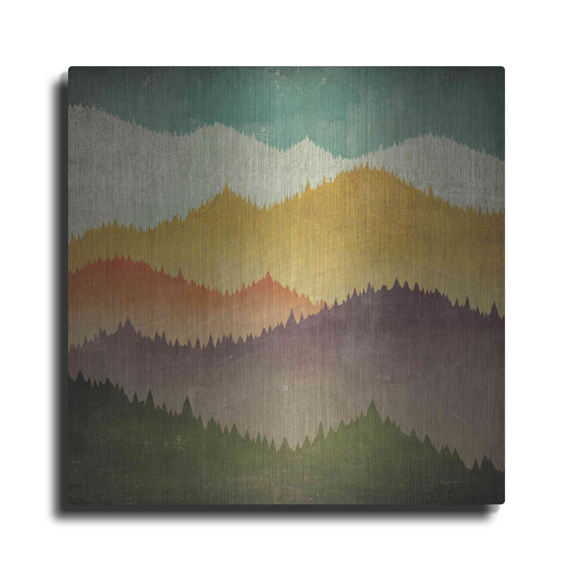 Luxe Metal Art 'Mountain View' by Ryan Fowler, Metal Wall Art