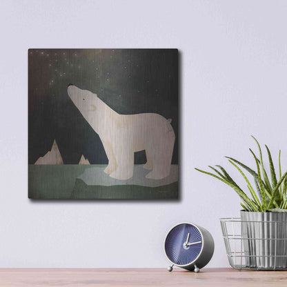 Luxe Metal Art 'Constellations Polar Bear' by Ryan Fowler, Metal Wall Art,12x12