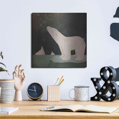 Luxe Metal Art 'Constellations Polar Bear' by Ryan Fowler, Metal Wall Art,12x12