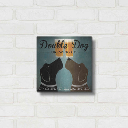 Luxe Metal Art 'Double Dog Brewing Co' by Ryan Fowler, Metal Wall Art,12x12