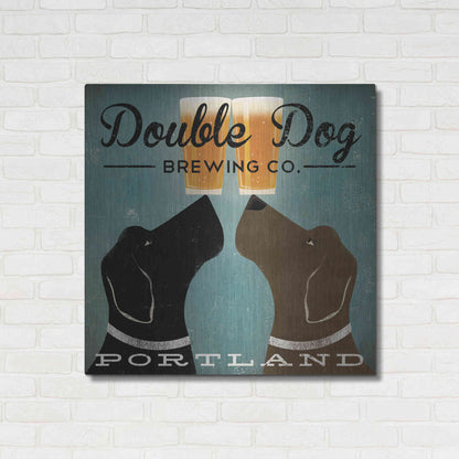 Luxe Metal Art 'Double Dog Brewing Co' by Ryan Fowler, Metal Wall Art,36x36