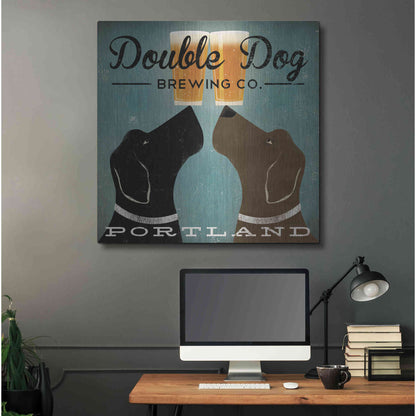Luxe Metal Art 'Double Dog Brewing Co' by Ryan Fowler, Metal Wall Art,36x36