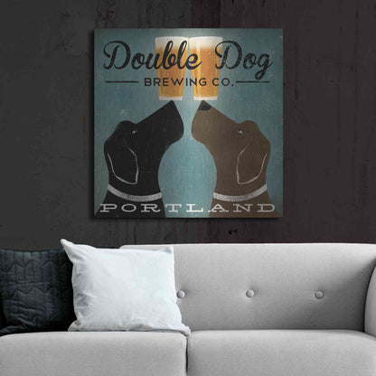 Luxe Metal Art 'Double Dog Brewing Co' by Ryan Fowler, Metal Wall Art,36x36