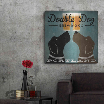 Luxe Metal Art 'Double Dog Brewing Co' by Ryan Fowler, Metal Wall Art,36x36