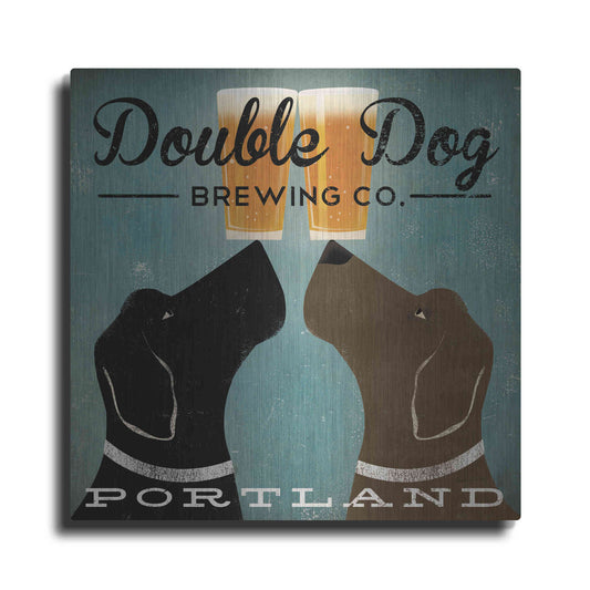 Luxe Metal Art 'Double Dog Brewing Co' by Ryan Fowler, Metal Wall Art