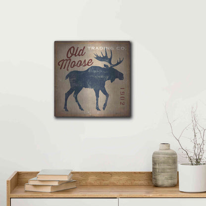 Luxe Metal Art 'Old Moose Trading Co' by Ryan Fowler, Metal Wall Art,12x12