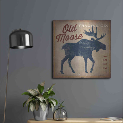 Luxe Metal Art 'Old Moose Trading Co' by Ryan Fowler, Metal Wall Art,24x24