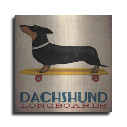 Luxe Metal Art 'Dachshund Longboards' by Ryan Fowler, Metal Wall Art