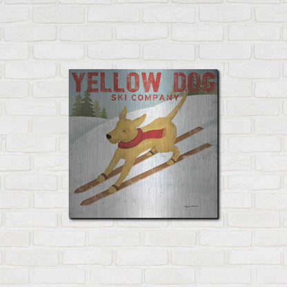 Luxe Metal Art 'Yellow Dog Ski Co' by Ryan Fowler, Metal Wall Art,24x24