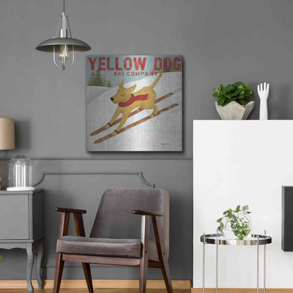 Luxe Metal Art 'Yellow Dog Ski Co' by Ryan Fowler, Metal Wall Art,24x24