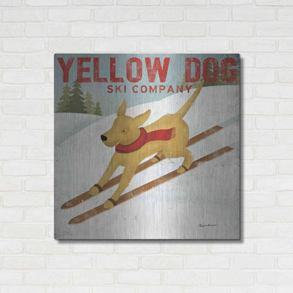 Luxe Metal Art 'Yellow Dog Ski Co' by Ryan Fowler, Metal Wall Art,36x36