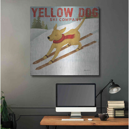 Luxe Metal Art 'Yellow Dog Ski Co' by Ryan Fowler, Metal Wall Art,36x36