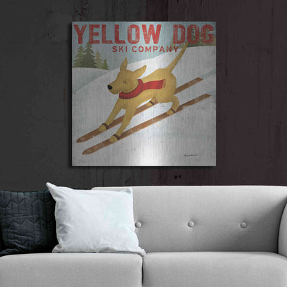 Luxe Metal Art 'Yellow Dog Ski Co' by Ryan Fowler, Metal Wall Art,36x36