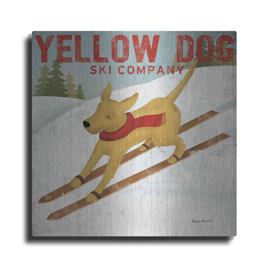 Luxe Metal Art 'Yellow Dog Ski Co' by Ryan Fowler, Metal Wall Art
