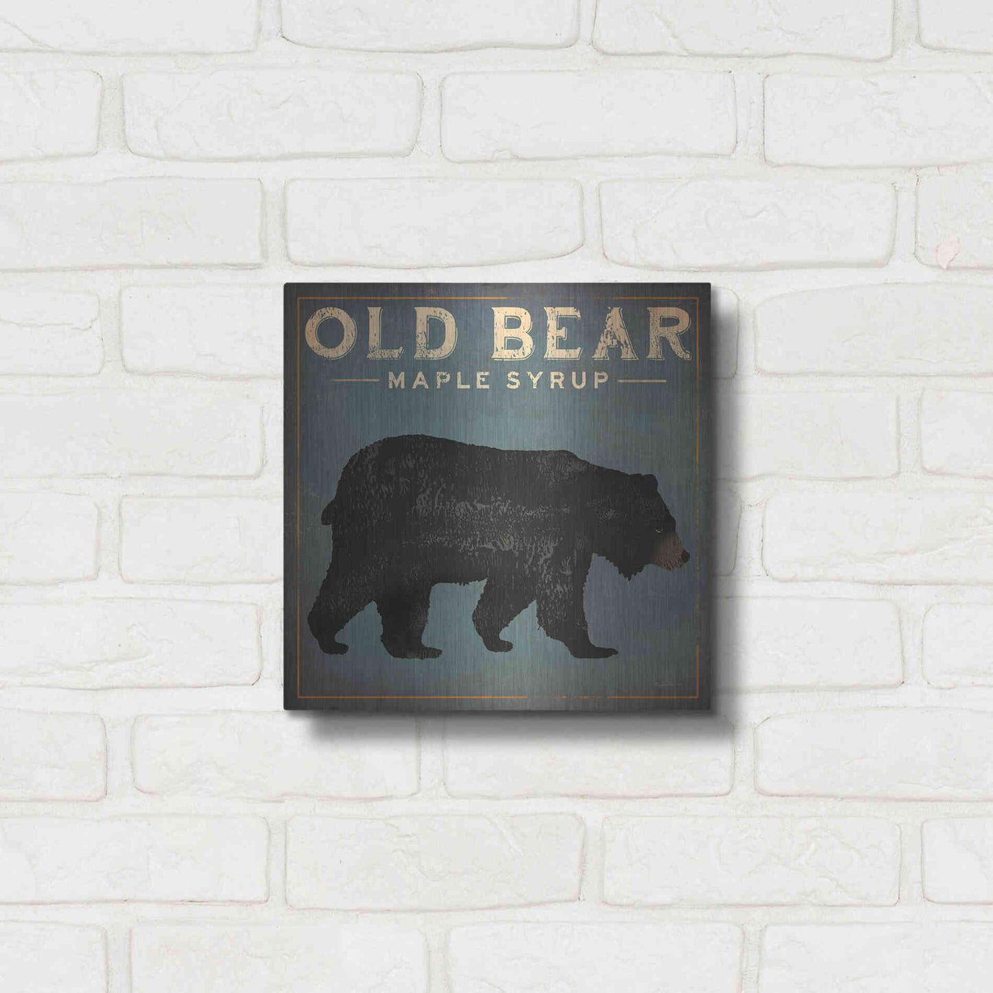 Luxe Metal Art 'Old Bear' by Ryan Fowler, Metal Wall Art,12x12
