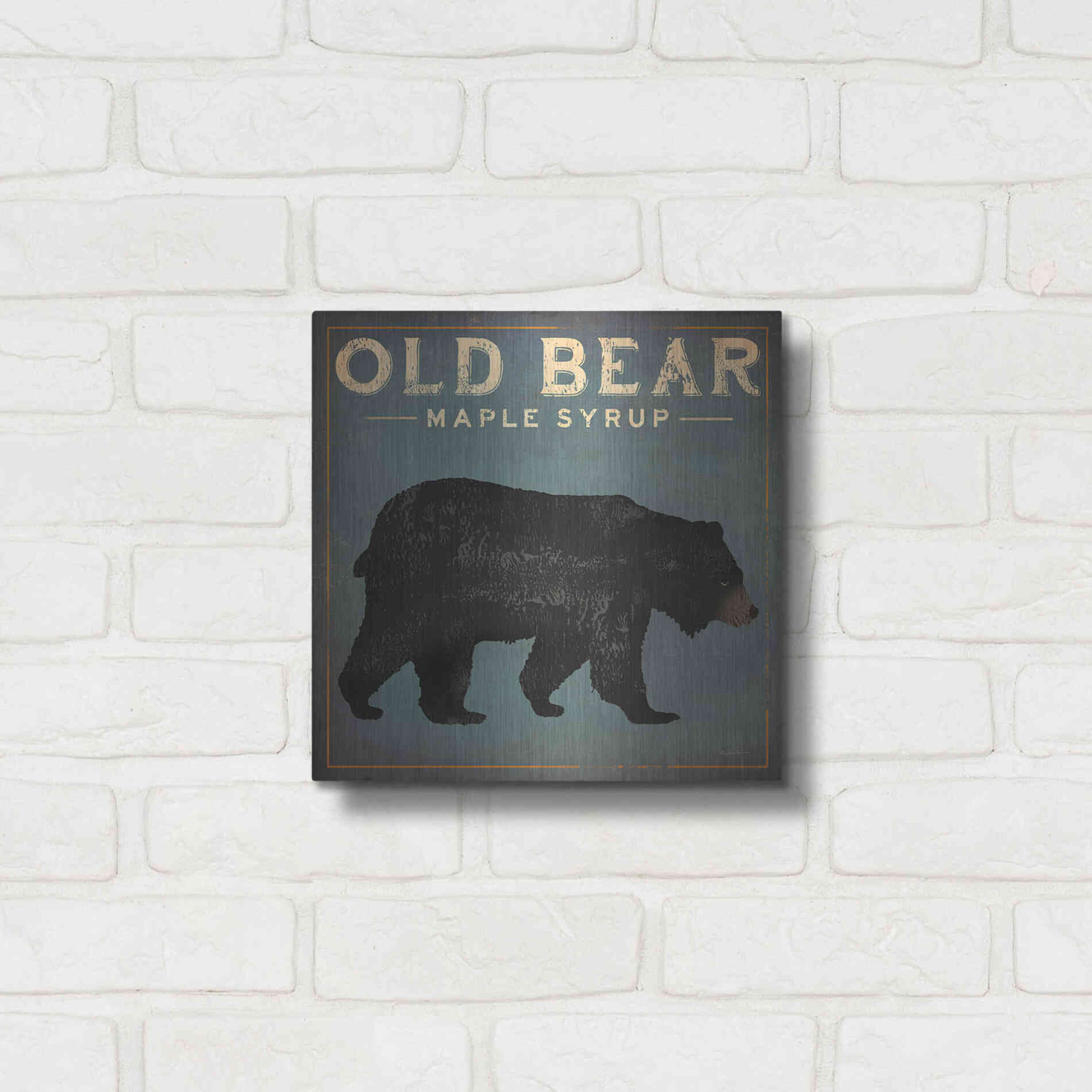 Luxe Metal Art 'Old Bear' by Ryan Fowler, Metal Wall Art,12x12