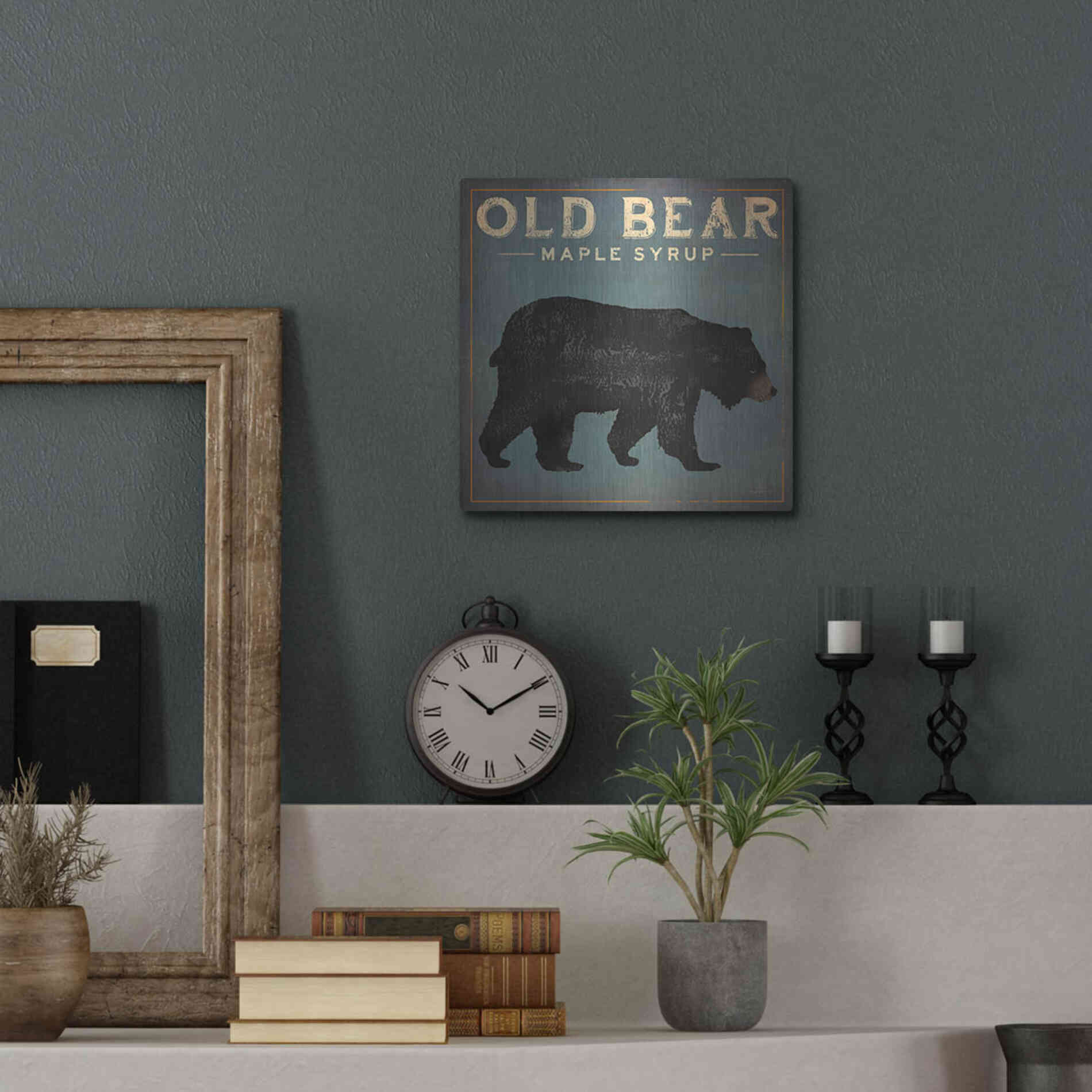 Luxe Metal Art 'Old Bear' by Ryan Fowler, Metal Wall Art,12x12