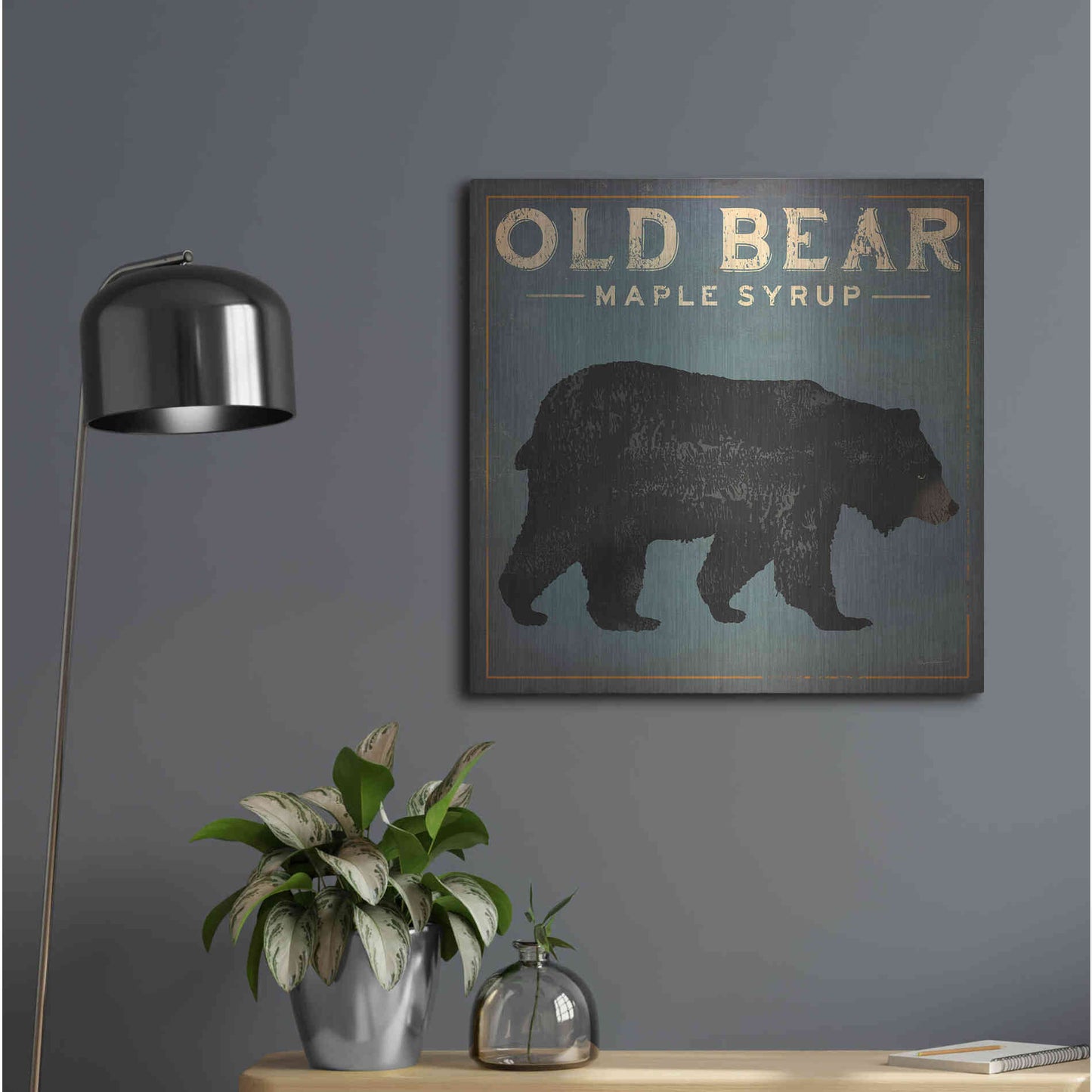 Luxe Metal Art 'Old Bear' by Ryan Fowler, Metal Wall Art,24x24
