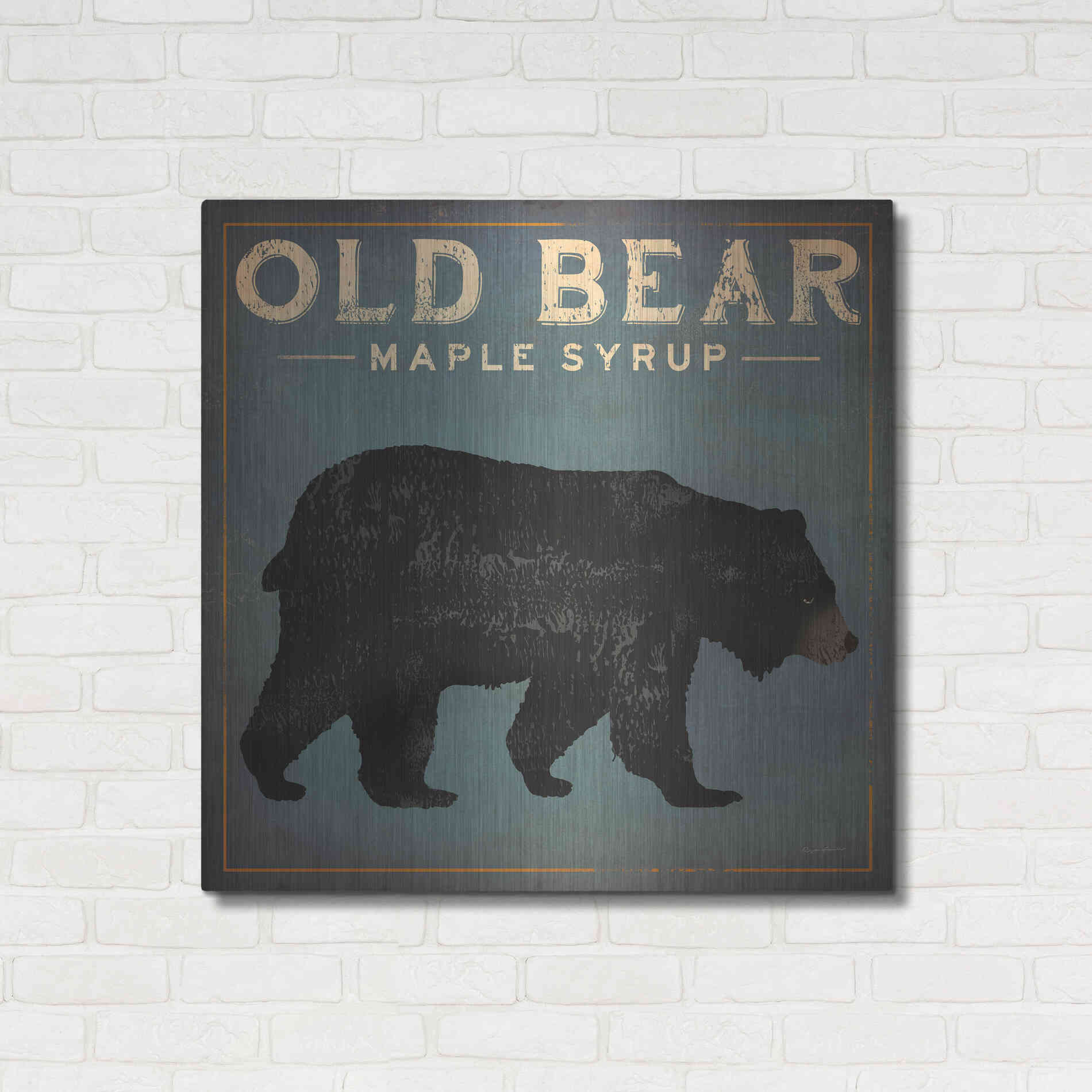 Luxe Metal Art 'Old Bear' by Ryan Fowler, Metal Wall Art,36x36