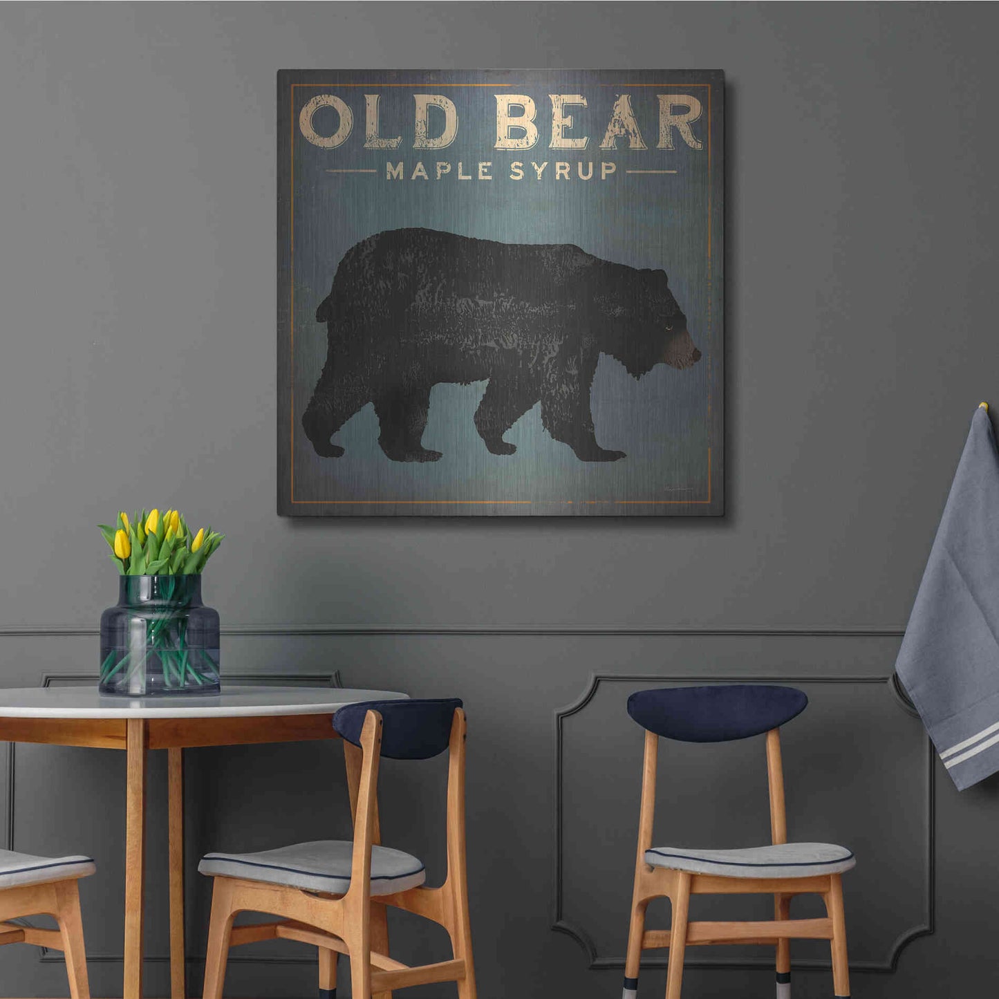 Luxe Metal Art 'Old Bear' by Ryan Fowler, Metal Wall Art,36x36