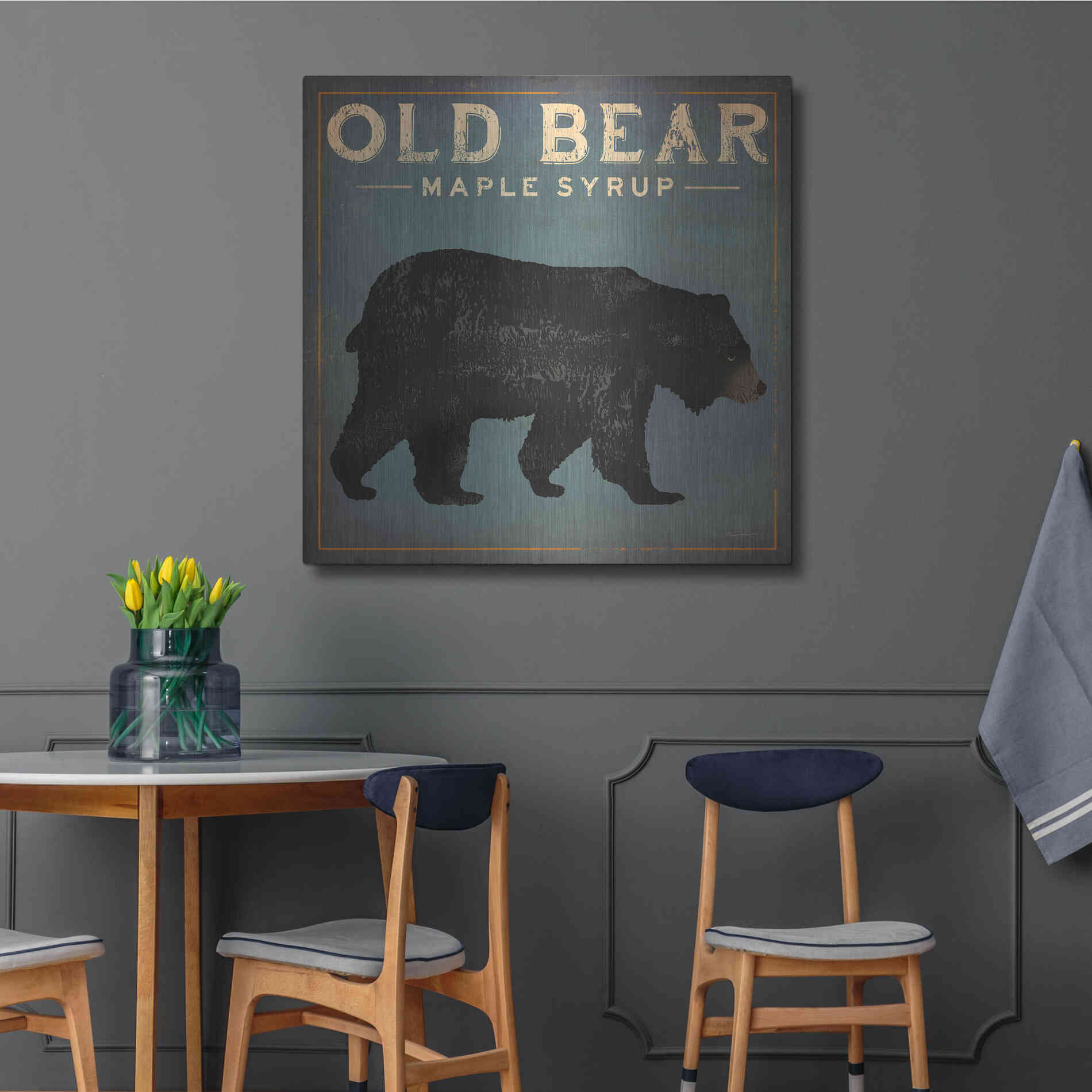 Luxe Metal Art 'Old Bear' by Ryan Fowler, Metal Wall Art,36x36