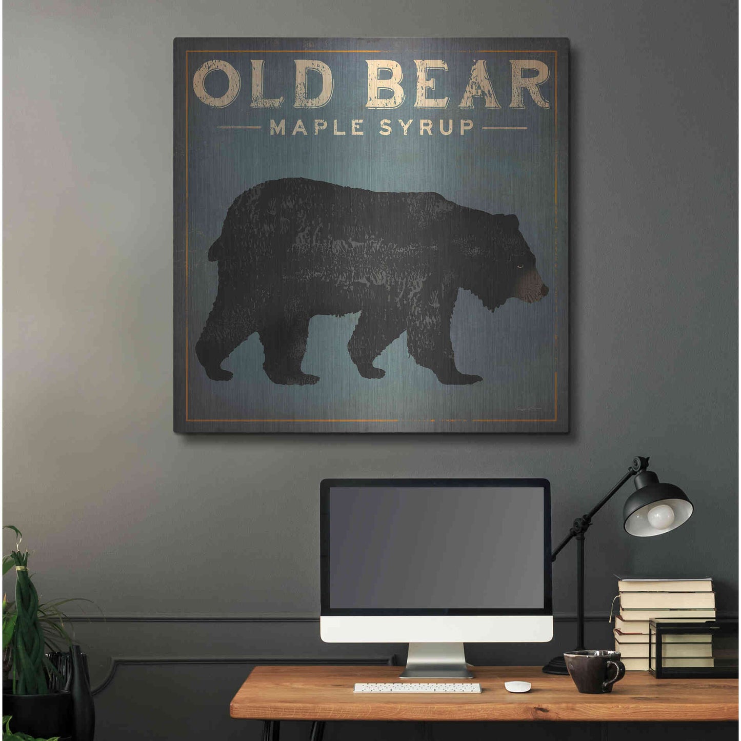 Luxe Metal Art 'Old Bear' by Ryan Fowler, Metal Wall Art,36x36