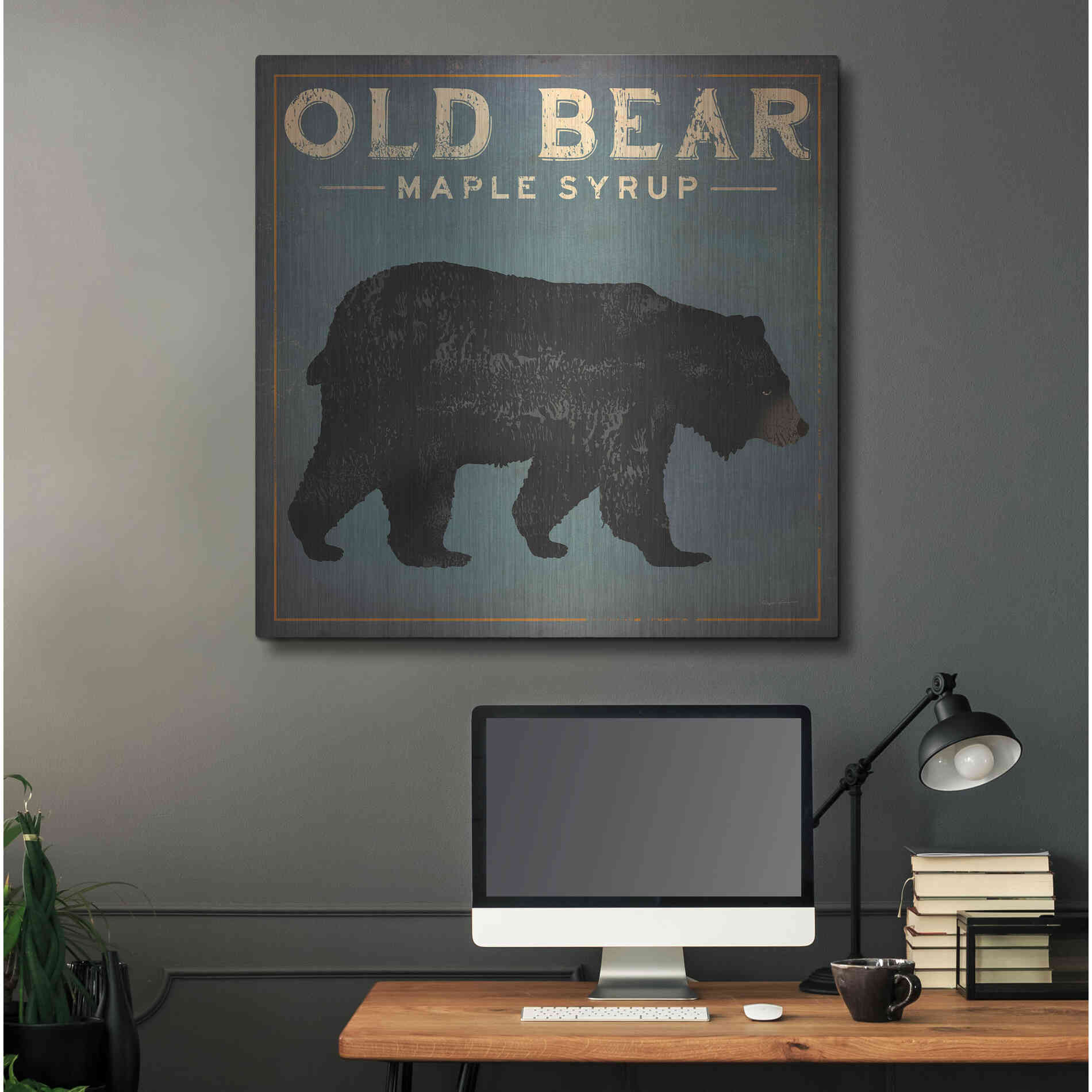 Luxe Metal Art 'Old Bear' by Ryan Fowler, Metal Wall Art,36x36