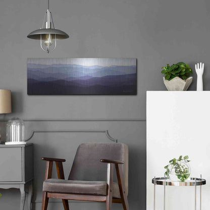 Luxe Metal Art 'Purple Mountains' by Ryan Fowler, Metal Wall Art,36x12