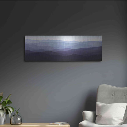 Luxe Metal Art 'Purple Mountains' by Ryan Fowler, Metal Wall Art,36x12