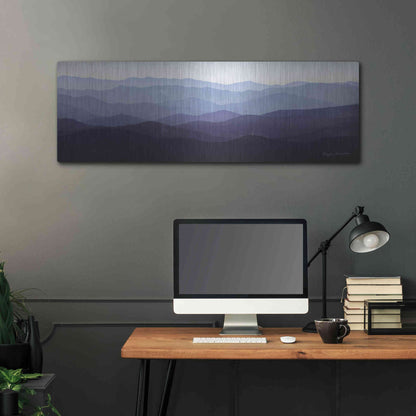Luxe Metal Art 'Purple Mountains' by Ryan Fowler, Metal Wall Art,48x16