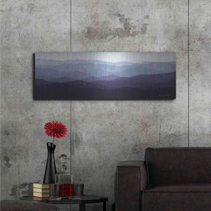 Luxe Metal Art 'Purple Mountains' by Ryan Fowler, Metal Wall Art,48x16