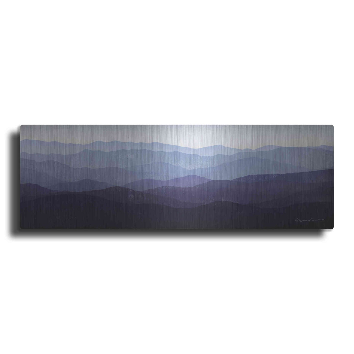 Luxe Metal Art 'Purple Mountains' by Ryan Fowler, Metal Wall Art