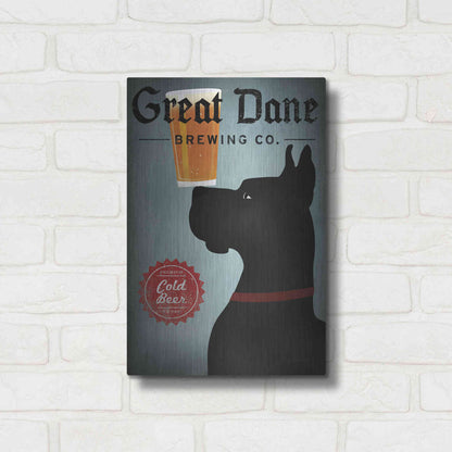 Luxe Metal Art 'Great Dane Brewing Co' by Ryan Fowler, Metal Wall Art,12x16