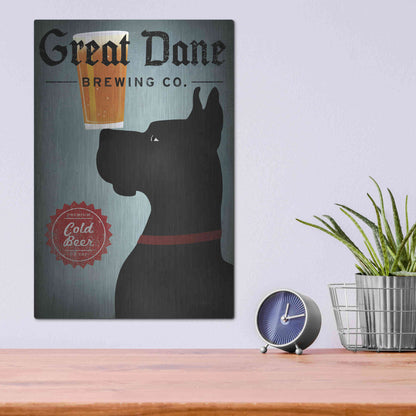 Luxe Metal Art 'Great Dane Brewing Co' by Ryan Fowler, Metal Wall Art,12x16