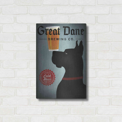 Luxe Metal Art 'Great Dane Brewing Co' by Ryan Fowler, Metal Wall Art,16x24