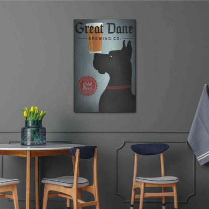 Luxe Metal Art 'Great Dane Brewing Co' by Ryan Fowler, Metal Wall Art,24x36