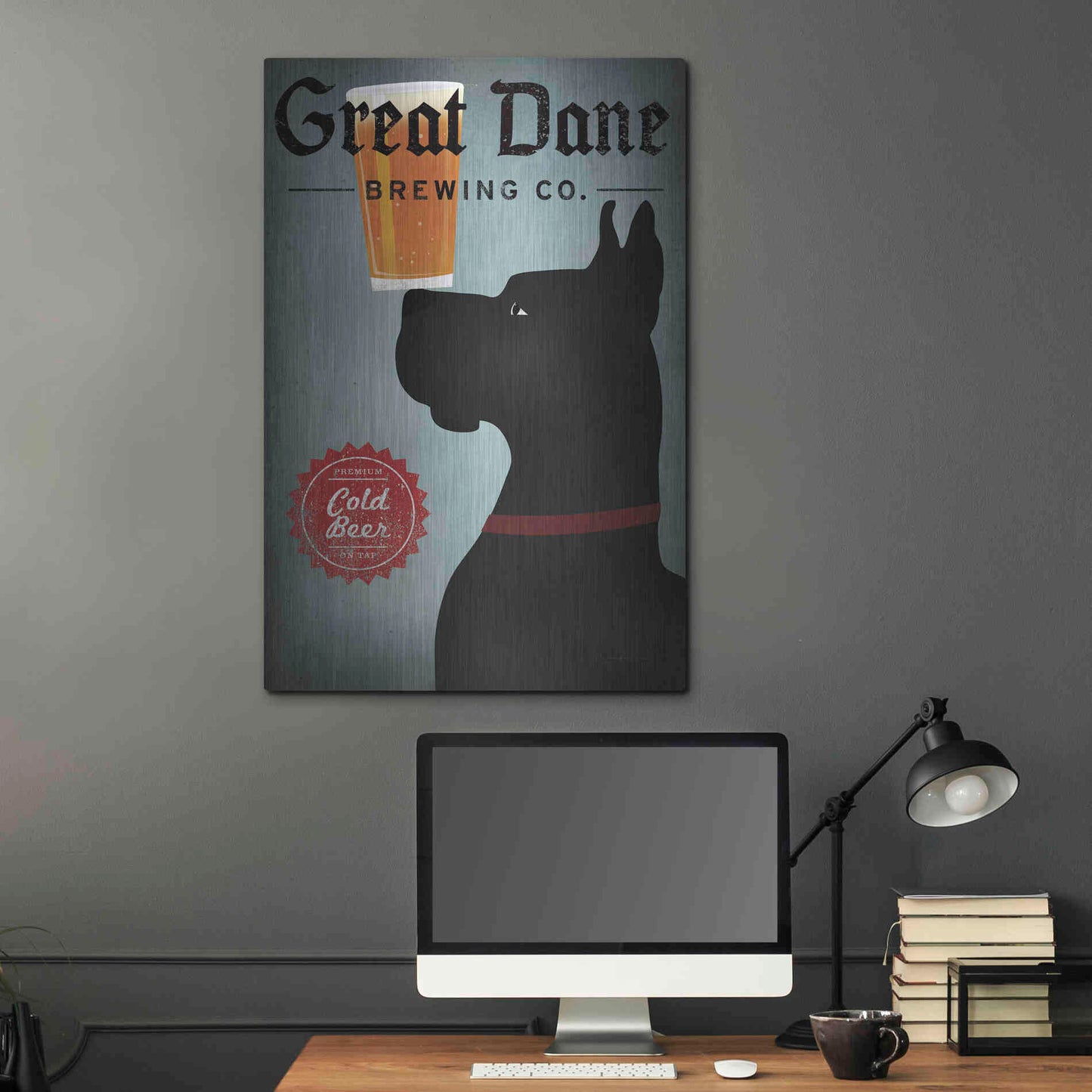 Luxe Metal Art 'Great Dane Brewing Co' by Ryan Fowler, Metal Wall Art,24x36