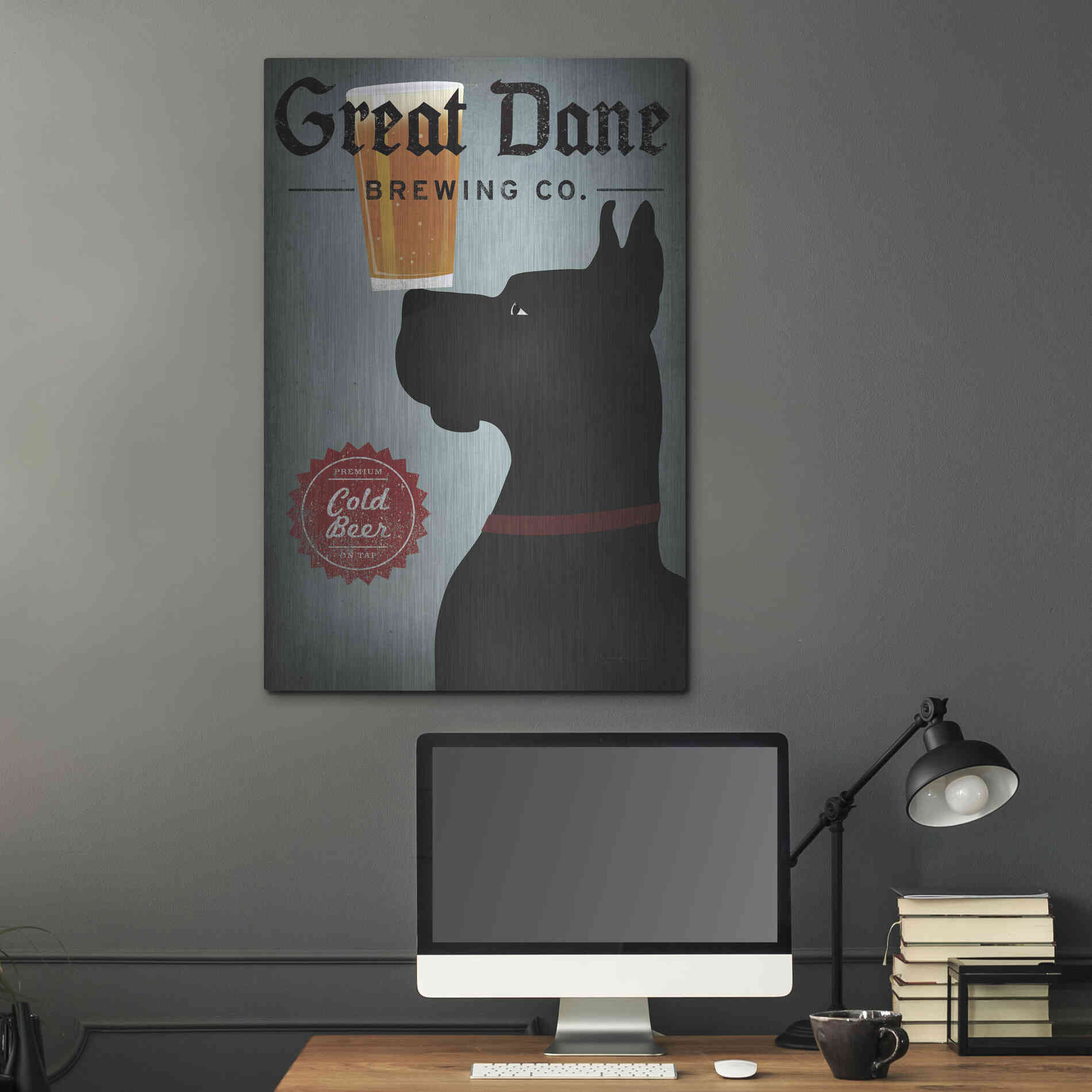 Luxe Metal Art 'Great Dane Brewing Co' by Ryan Fowler, Metal Wall Art,24x36