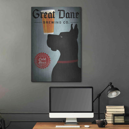 Luxe Metal Art 'Great Dane Brewing Co' by Ryan Fowler, Metal Wall Art,24x36