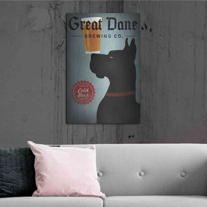 Luxe Metal Art 'Great Dane Brewing Co' by Ryan Fowler, Metal Wall Art,24x36