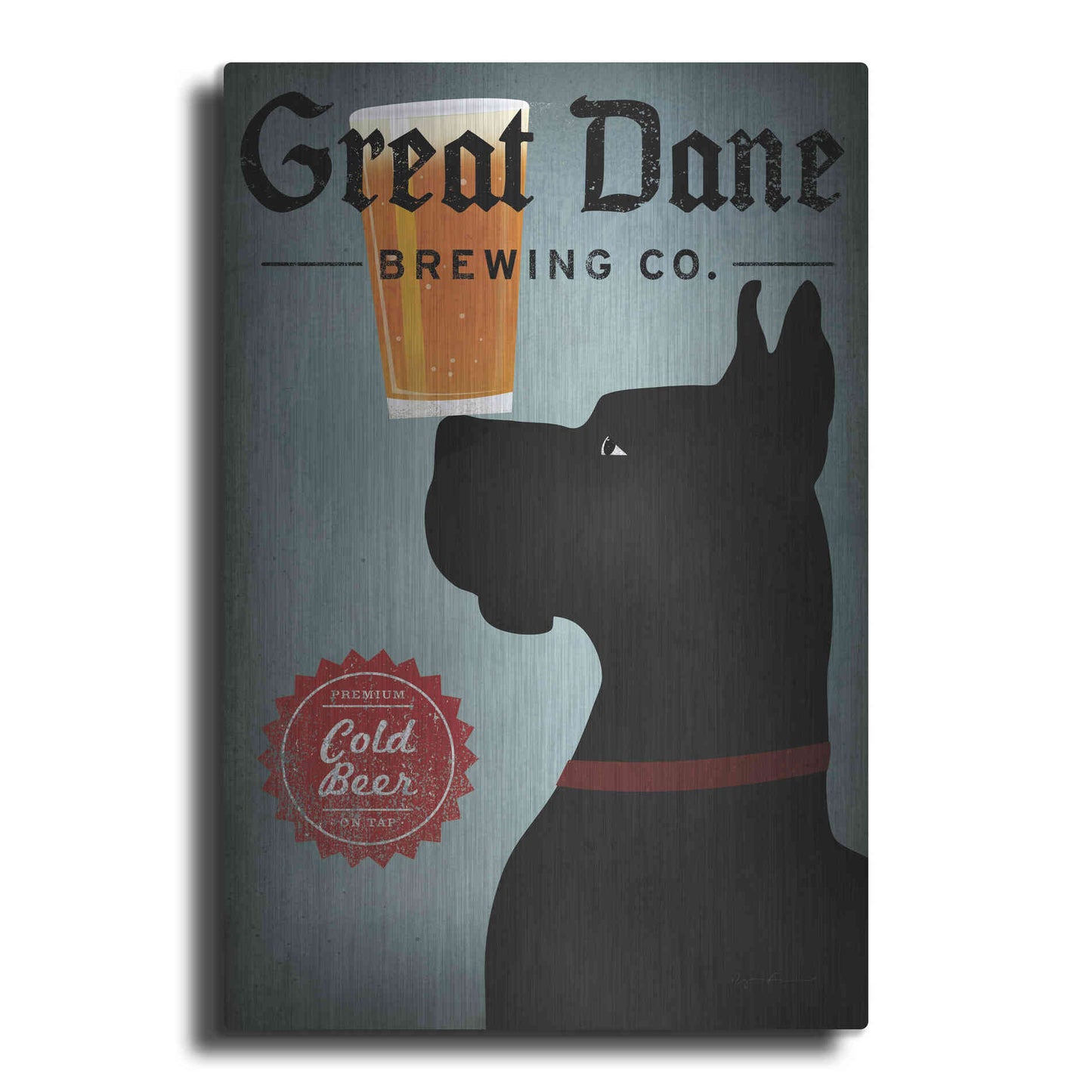 Luxe Metal Art 'Great Dane Brewing Co' by Ryan Fowler, Metal Wall Art