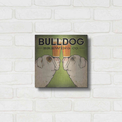 Luxe Metal Art 'Bulldog Brewing' by Ryan Fowler, Metal Wall Art,12x12