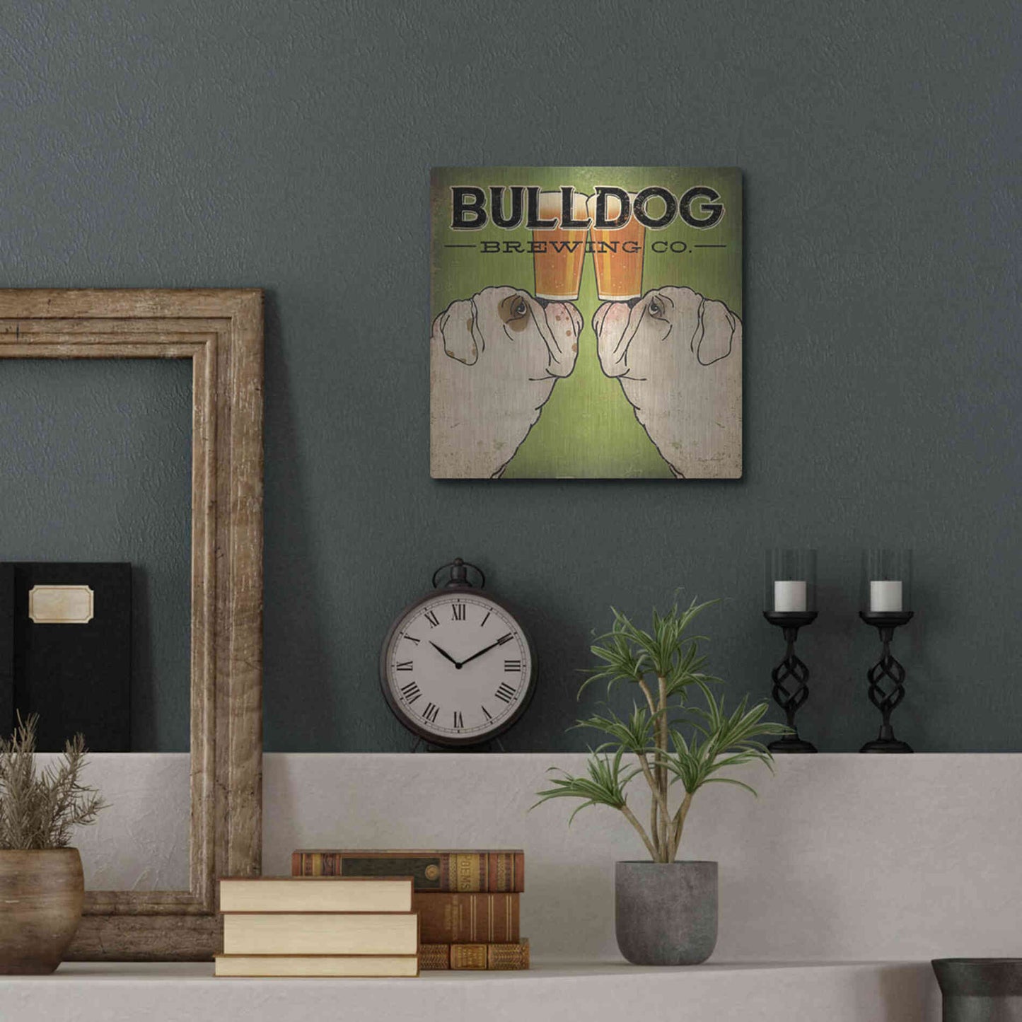 Luxe Metal Art 'Bulldog Brewing' by Ryan Fowler, Metal Wall Art,12x12