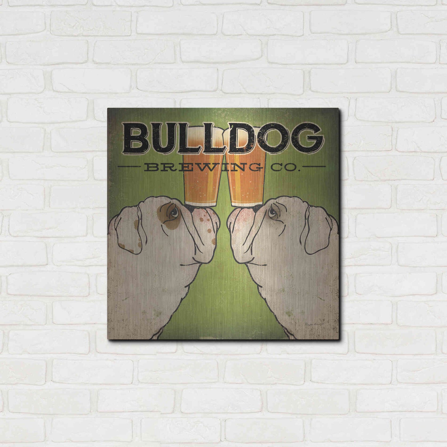 Luxe Metal Art 'Bulldog Brewing' by Ryan Fowler, Metal Wall Art,24x24