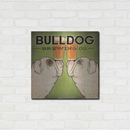 Luxe Metal Art 'Bulldog Brewing' by Ryan Fowler, Metal Wall Art,24x24