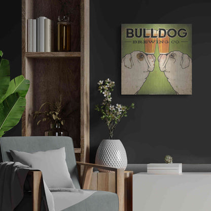 Luxe Metal Art 'Bulldog Brewing' by Ryan Fowler, Metal Wall Art,24x24