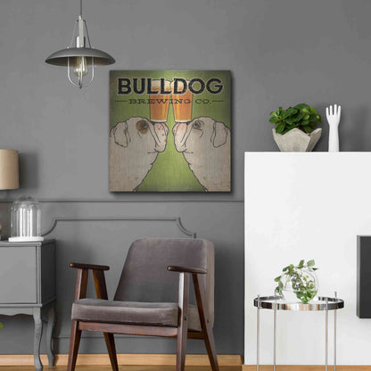 Luxe Metal Art 'Bulldog Brewing' by Ryan Fowler, Metal Wall Art,24x24