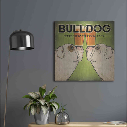 Luxe Metal Art 'Bulldog Brewing' by Ryan Fowler, Metal Wall Art,24x24