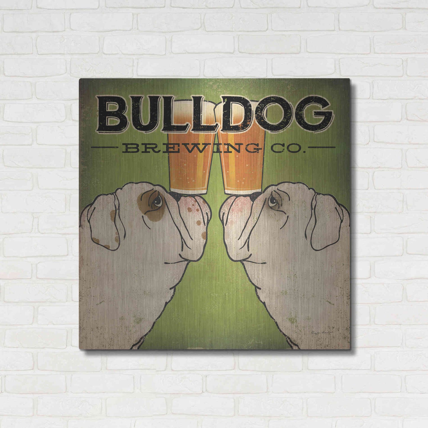 Luxe Metal Art 'Bulldog Brewing' by Ryan Fowler, Metal Wall Art,36x36